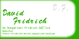 david fridrich business card